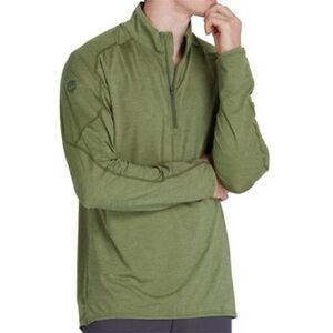 NRS Silkweight Baja Sun Shirt Quarter-Zip Sun Shirt Green UPF50 Men’s Medium